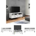 Miniatyrbild 1 av 9: The Living Store Tv-bänk med metallben OSLO vit massiv furu -  TV-bänkar