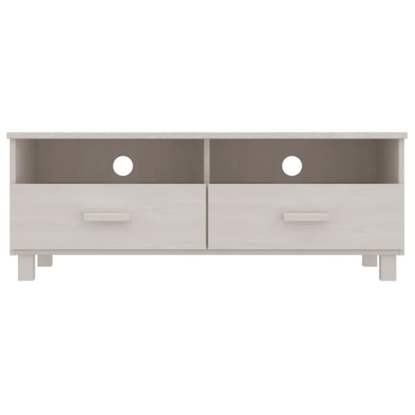 The Living Store Tv-bänk HAMAR vit 106x40x40 cm massiv furu - TV-bänkar