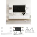 Miniatyrbild 1 av 10: The Living Store TV-skåp 6 delar vit konstruerat trä -  TV-bänkar