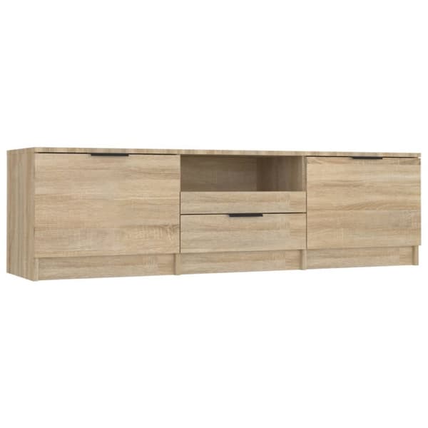 The Living Store tv-bord 140x35x40 cm konstrueret træ sonoma-eg - TV-møbler