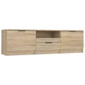 Miniatyrbillede 3 af 8: The Living Store tv-bord 140x35x40 cm konstrueret træ sonoma-eg -  TV-møbler