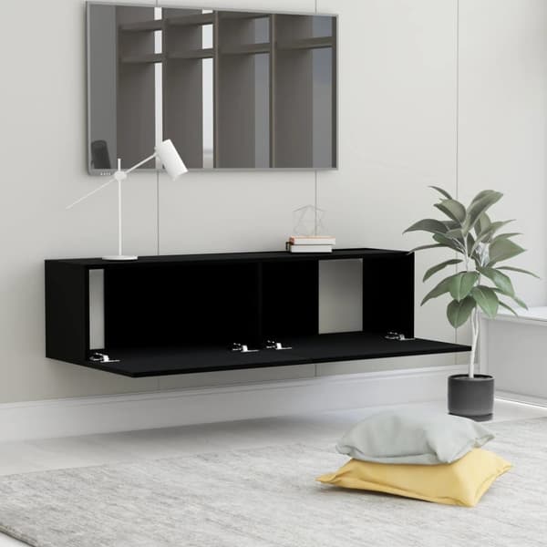 The Living Store TV-bänk svart 120x30x30 cm konstruerat trä - TV-bänkar