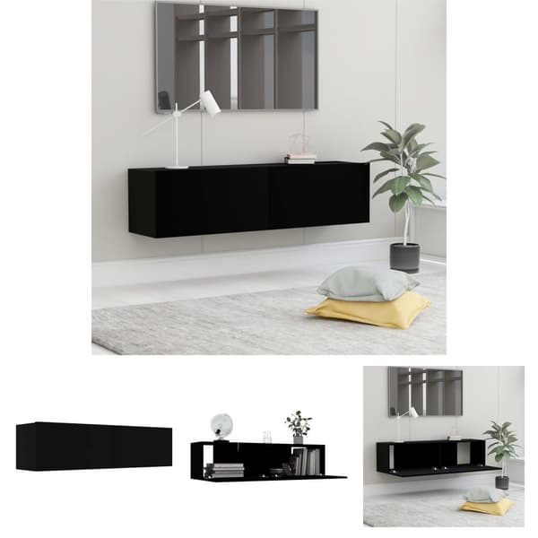 The Living Store TV-bänk svart 120x30x30 cm konstruerat trä - TV-bänkar