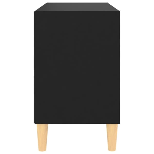 The Living Store TV-taso täyspuiset jalat musta 69,5x30x50 cm - TV-tasot