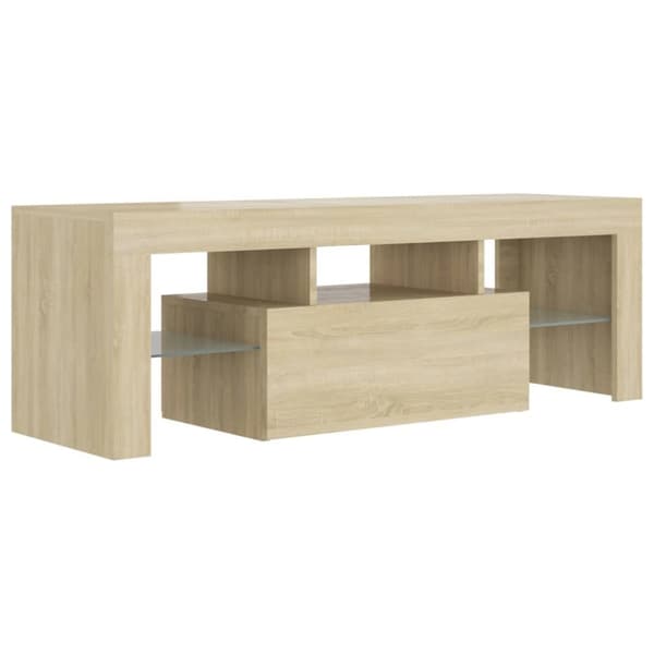 The Living Store TV-bänk med LED-belysning sonomaek 120x35x40 cm - TV-bänkar