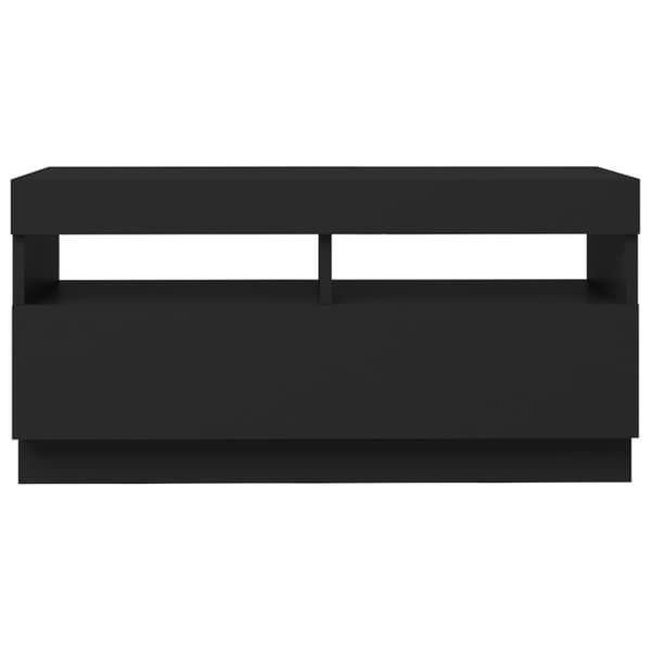 The Living Store TV-bänk med LED-belysning svart 80x35x40 cm -  TV-bänkar