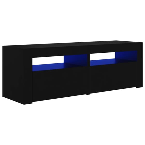 The Living Store tv-bord med LED-lys 120x35x40 cm sort - TV-møbler