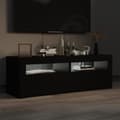 Miniatyrbillede 6 af 11: The Living Store tv-bord med LED-lys 120x35x40 cm sort -  TV-møbler