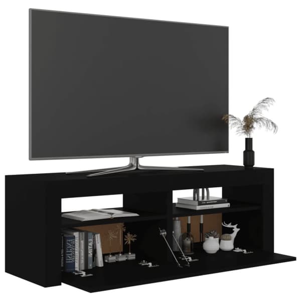The Living Store tv-bord med LED-lys 120x35x40 cm sort - TV-møbler