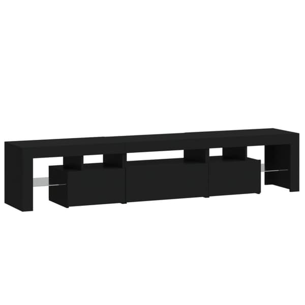 The Living Store Tv-bänk med LED-belysning svart 200x36,5x40 cm -  TV-bänkar