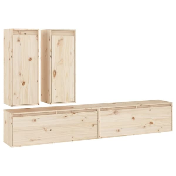 The Living Store Tv-bänk 4 st massiv furu - TV-bänkar
