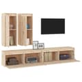 Miniatyrbild 5 av 10: The Living Store Tv-bänk 4 st massiv furu -  TV-bänkar