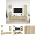 Miniatyrbild 1 av 10: The Living Store TV-skåp 5 delar sonoma-ek konstruerat trä -  TV-bänkar