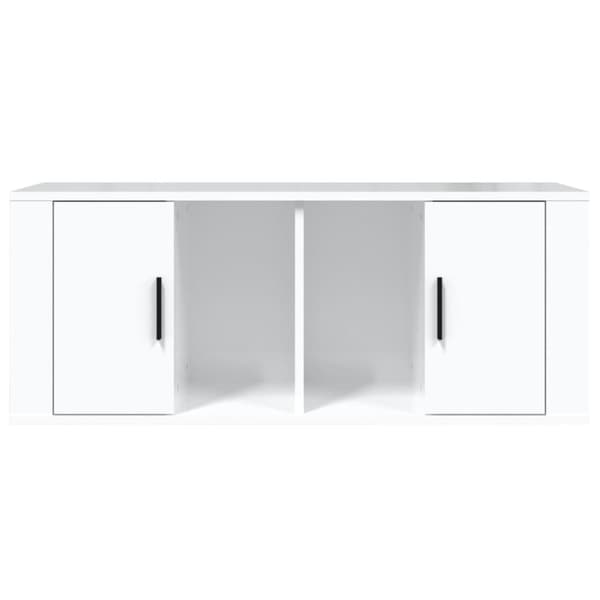 The Living Store TV-skåp vit högglans 100x35x40 cm konstruerat trä -  TV-bänkar