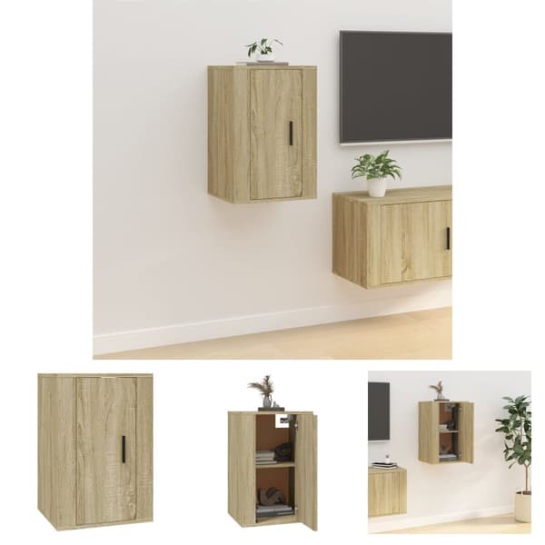 The Living Store væghængt tv-skab 40x34,5x60 cm sonoma-eg - TV-møbler