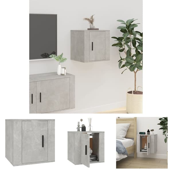The Living Store Väggmonterat tv-bänk betonggrå 40x34,5x40 cm -  TV-bänkar