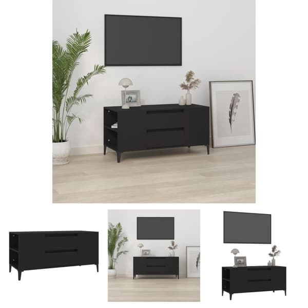 The Living Store TV-taso musta 102x44,5x50 cm tekninen puu -  TV-tasot