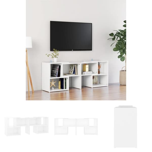 The Living Store TV-bänk vit 104x30x52 cm konstruerat trä - TV-bänkar