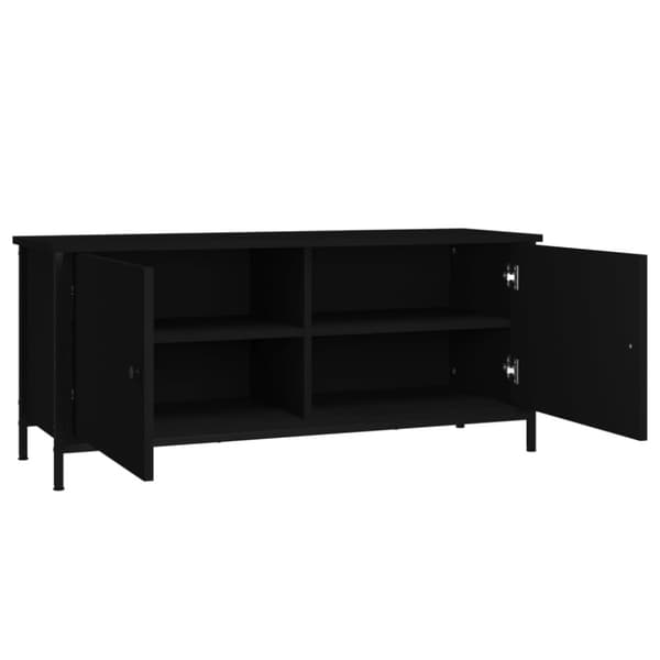 The Living Store TV-taso ovilla musta 102x35x45 cm tekninen puu - TV-tasot