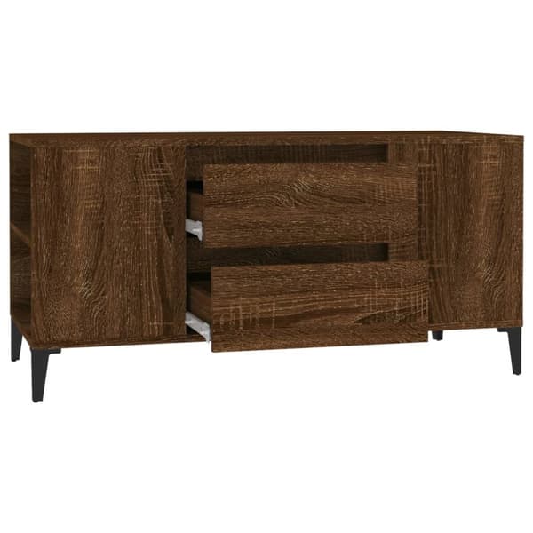The Living Store TV-taso ruskea tammi 102x44,5x50 cm tekninen puu -  TV-tasot