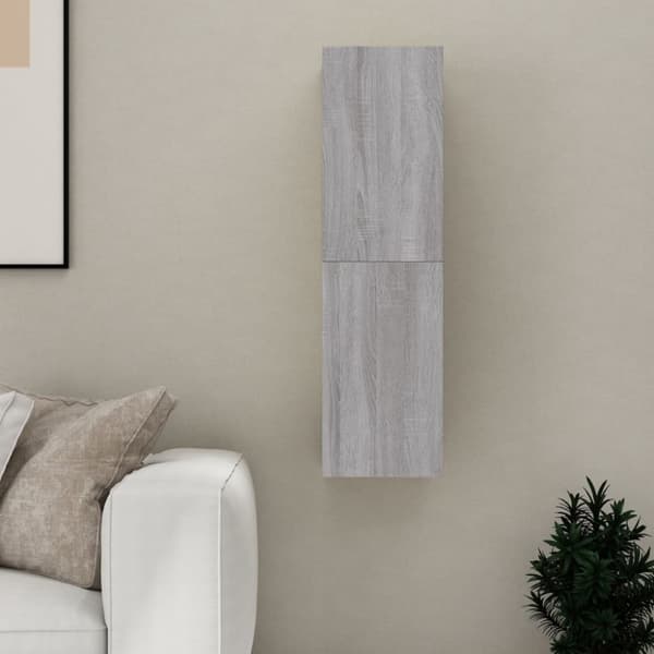 The Living Store væghængt tv-skab 30,5x30x110 cm grå sonoma-eg -  TV-møbler