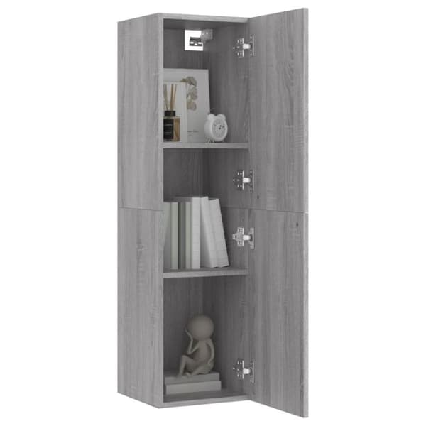 The Living Store væghængt tv-skab 30,5x30x110 cm grå sonoma-eg -  TV-møbler