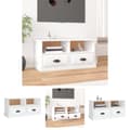 Pikkukuva 1 / 11: The Living Store TV-taso korkeakiilto valkoinen 93x35,5x45 cm tekninen puu -  TV-tasot