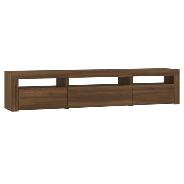 The Living Store Tv-bänk med LED-belysning brun ek 195x35x40 cm - TV-bänkar