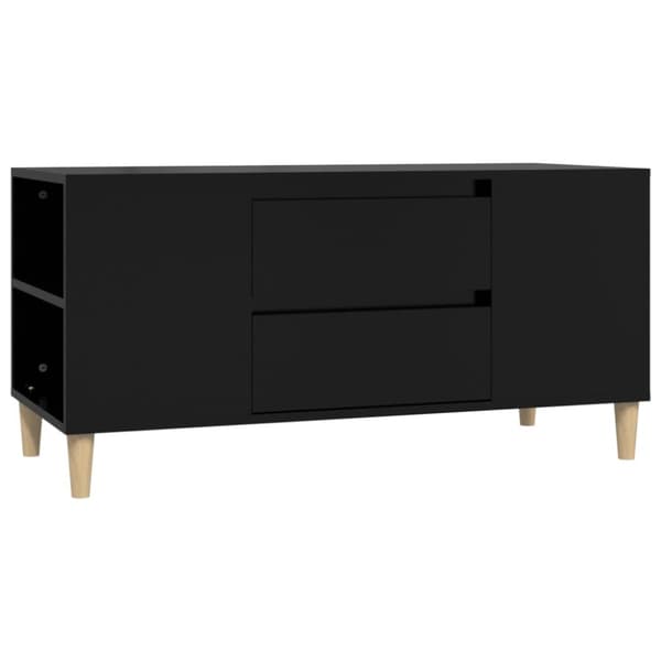 The Living Store Tv-bänk svart 102x44,5x50 cm konstruerat trä -  TV-bänkar