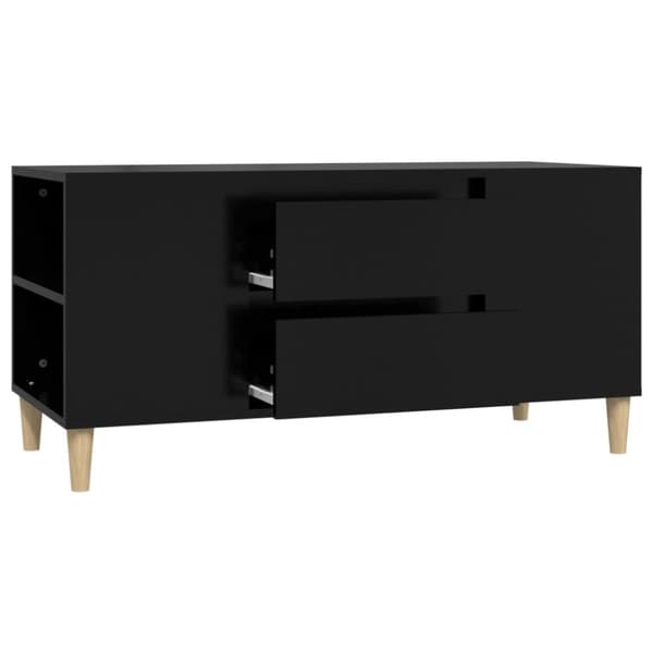 The Living Store Tv-bänk svart 102x44,5x50 cm konstruerat trä -  TV-bänkar