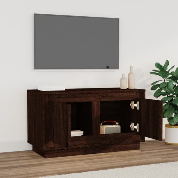The Living Store TV-taso ruskea tammi 80x35x45 cm tekninen puu - TV-tasot