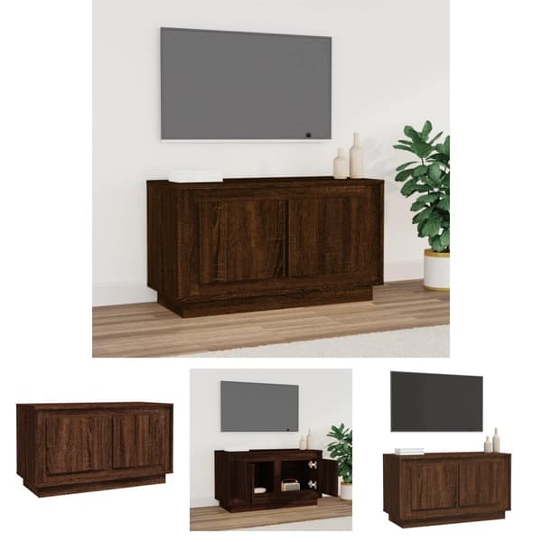 The Living Store TV-taso ruskea tammi 80x35x45 cm tekninen puu - TV-tasot