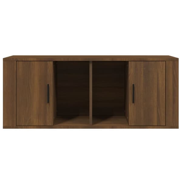 The Living Store tv-bord 100x35x40 cm konstrueret træ brun egetræsfarve - TV-møbler