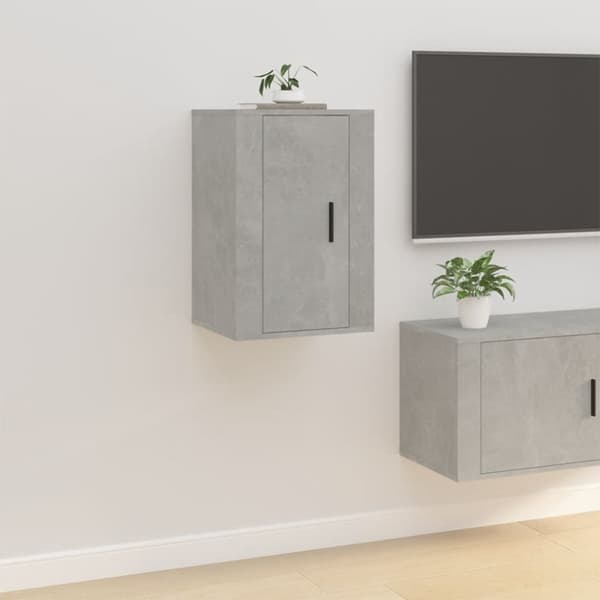 The Living Store Seinäkiinnitettävät TV-tasot 2 kpl betoninharmaa 40x34,5x60 cm -  TV-tasot