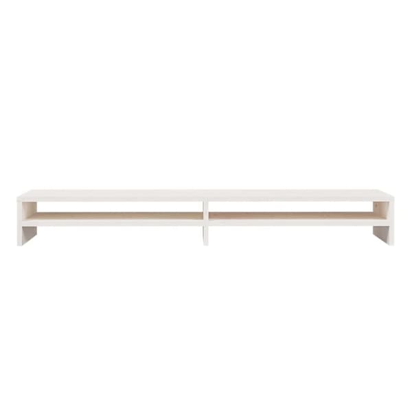 The Living Store skærmholder 100x24x13 cm massivt fyrretræ hvid -  TV-møbler