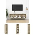 Miniatyrbillede 1 af 10: The Living Store væghængt reol 37x37x142,5 cm spånplade sonoma-eg -  TV-møbler