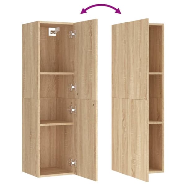 The Living Store tv-bord 30,5x30x110 cm konstrueret træ sonoma-eg -  TV-møbler