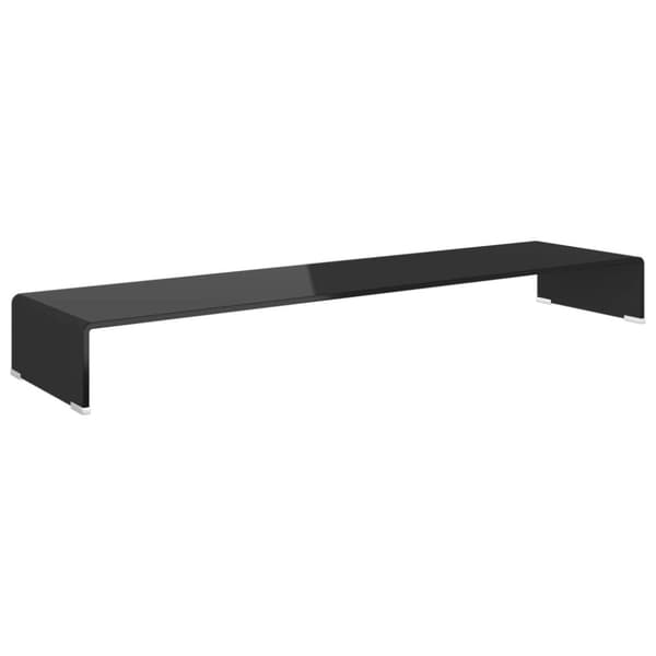 The Living Store TV-stander/monitorstand sort glas 120x30x13 cm - TV-møbler