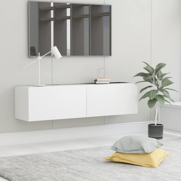 The Living Store TV-bänk vit 120x30x30 cm spånskiva - TV-bänkar