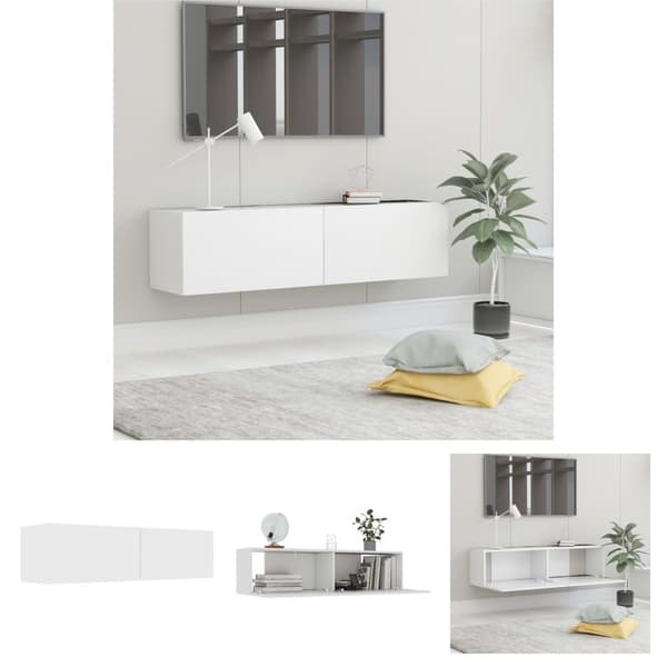 The Living Store TV-bänk vit 120x30x30 cm spånskiva - TV-bänkar