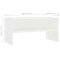 Miniatyrbillede 7 af 7: The Living Store tv-bord 80x40x40 cm konstrueret træ hvid -  TV-møbler