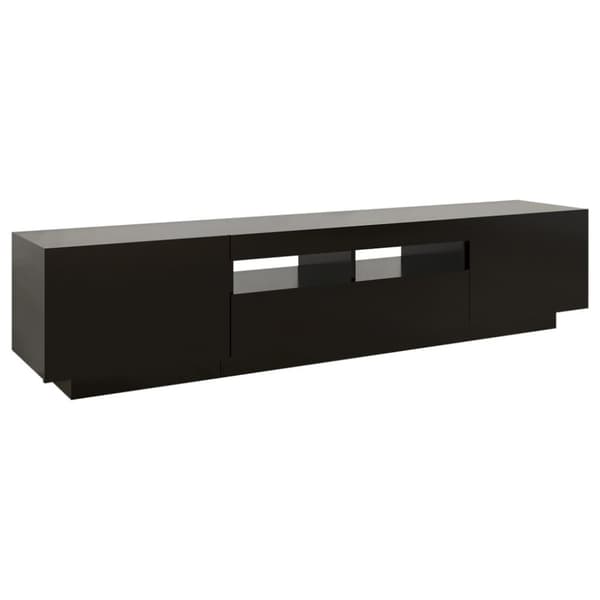 The Living Store tv-skab med LED-lys 180x35x40 cm sort -  TV-møbler
