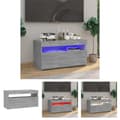 Miniatyrbillede 1 af 11: The Living Store tv-bord med LED-lys 75x35x40 cm grå sonoma-eg -  TV-møbler