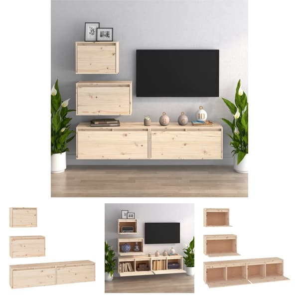 The Living Store TV-tasot 4 kpl täysi mänty -  TV-tasot
