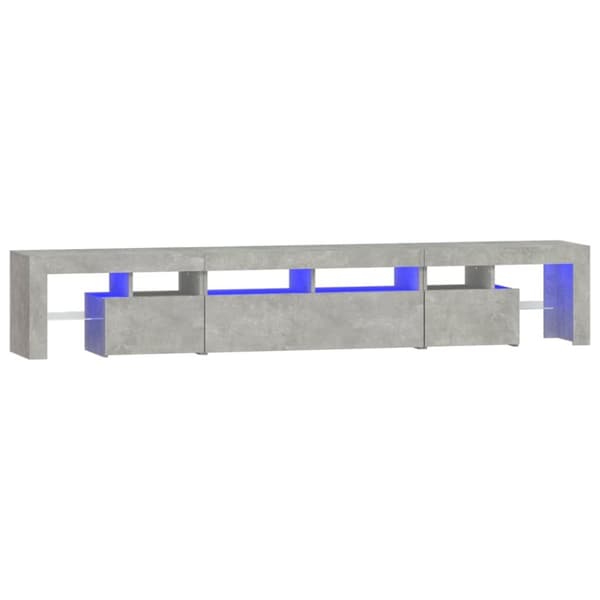 The Living Store Tv-bänk med LED-belysning betonggrå 230x36,5x40 cm - TV-bänkar