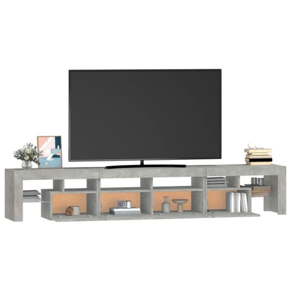 The Living Store Tv-bänk med LED-belysning betonggrå 230x36,5x40 cm - TV-bänkar