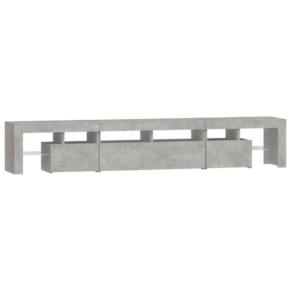 The Living Store Tv-bänk med LED-belysning betonggrå 230x36,5x40 cm - TV-bänkar