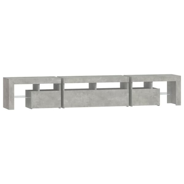 The Living Store Tv-bänk med LED-belysning betonggrå 230x36,5x40 cm - TV-bänkar
