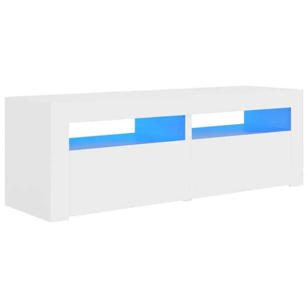 The Living Store TV-bänk med LED-belysning vit 120x35x40 cm - TV-bänkar