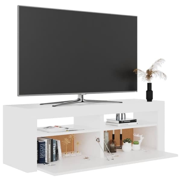 The Living Store TV-bänk med LED-belysning vit 120x35x40 cm -  TV-bänkar